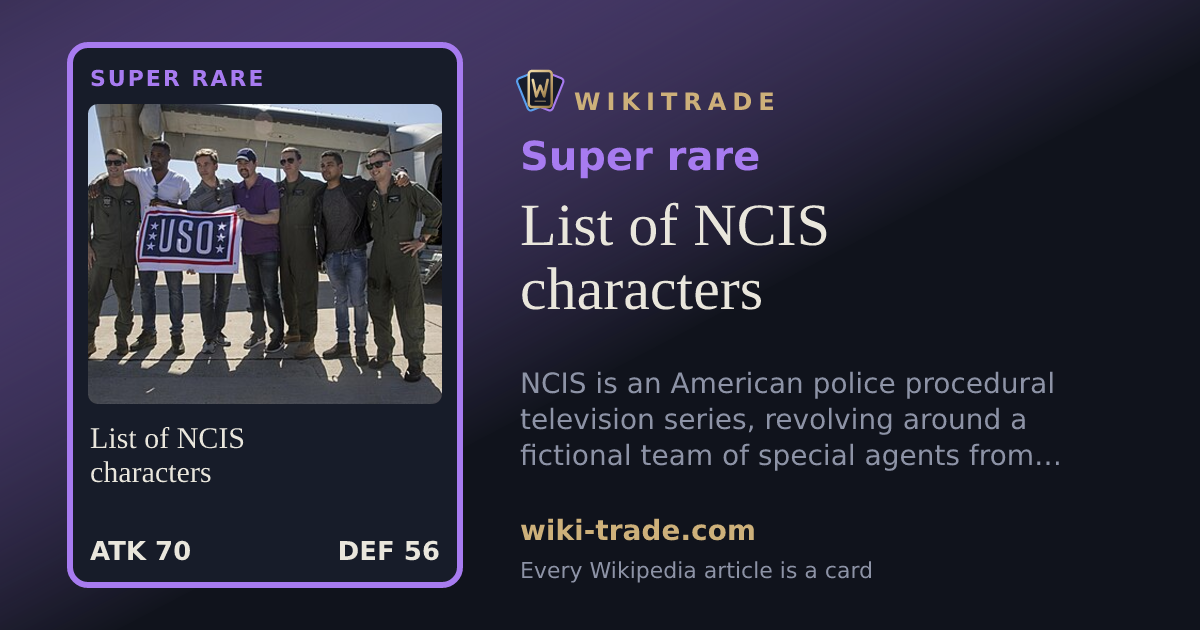 List of NCIS characters — Super rare card