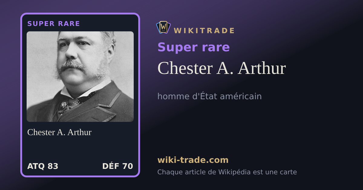 Chester A. Arthur — carte Super rare