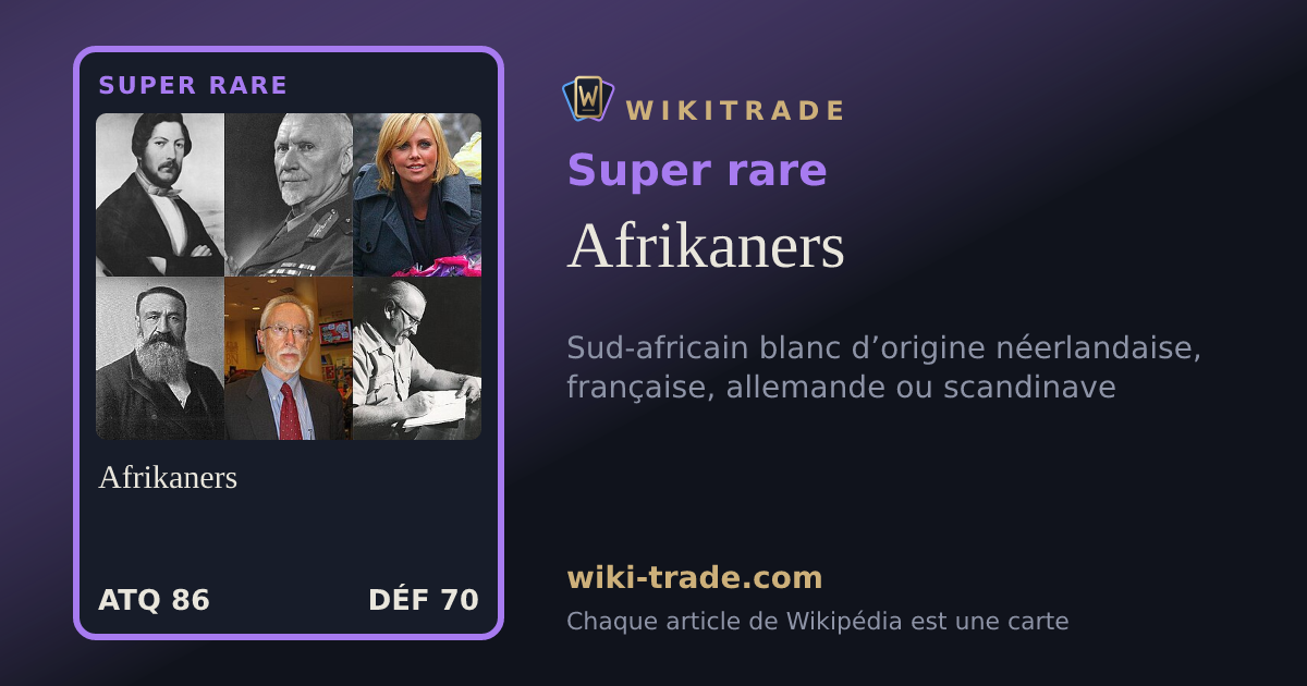 Afrikaners — carte Super rare