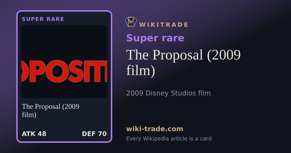 The Proposal (2009 film) — Super rare card