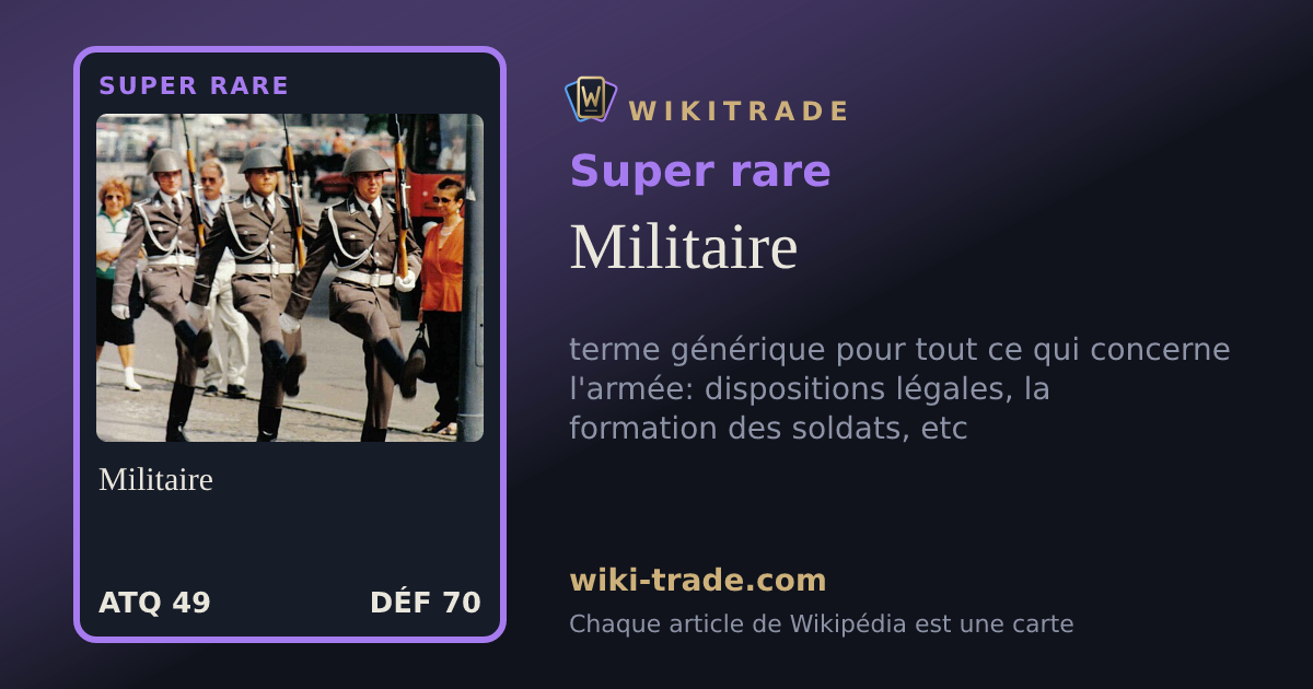 Militaire — carte Super rare