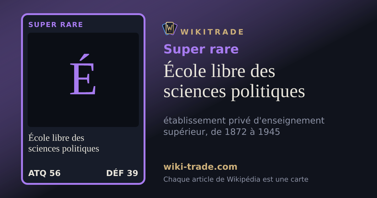 École libre des sciences politiques — carte Super rare