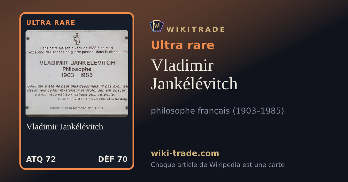Vladimir Jankélévitch — carte Ultra rare