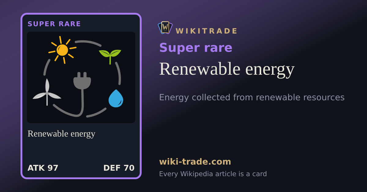 Renewable energy — Super rare card