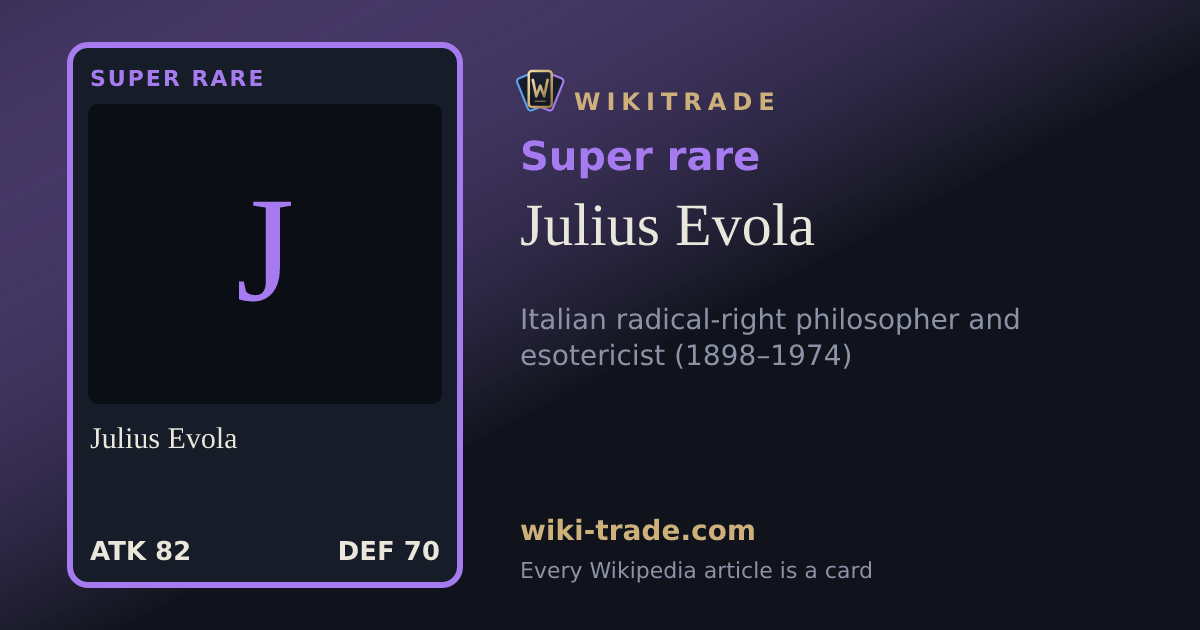 Julius Evola — Super rare card