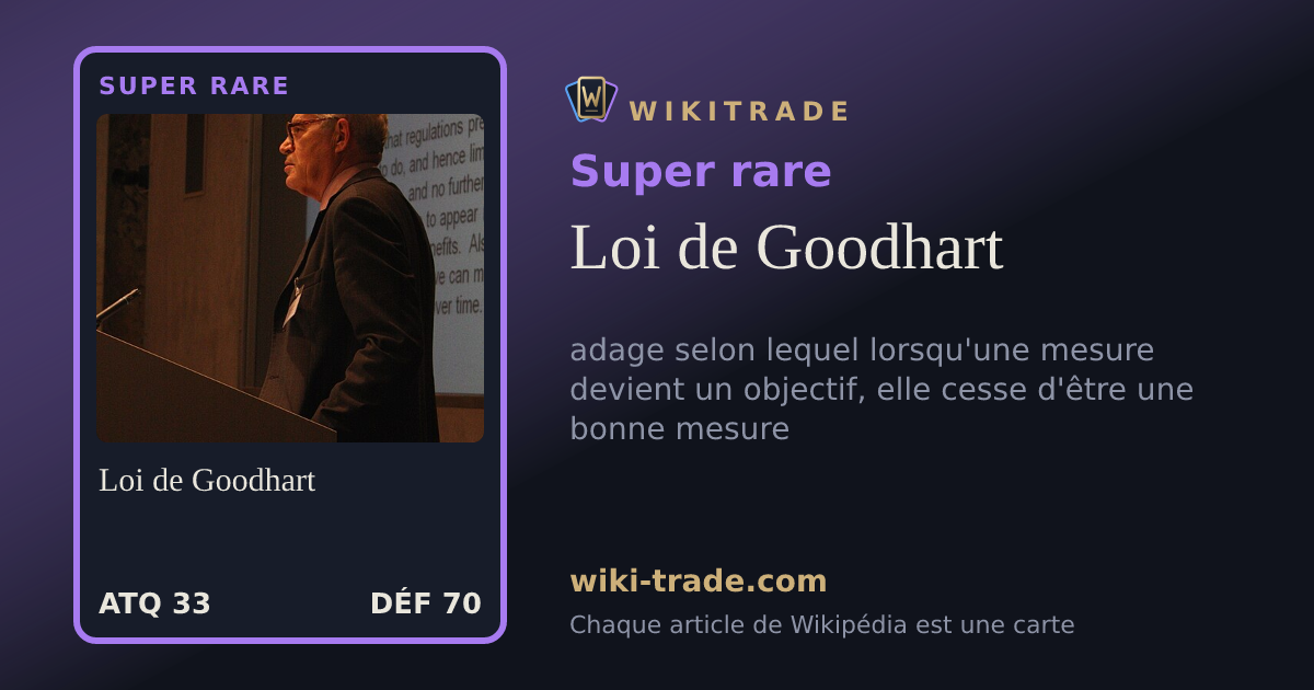 Loi de Goodhart — carte Super rare