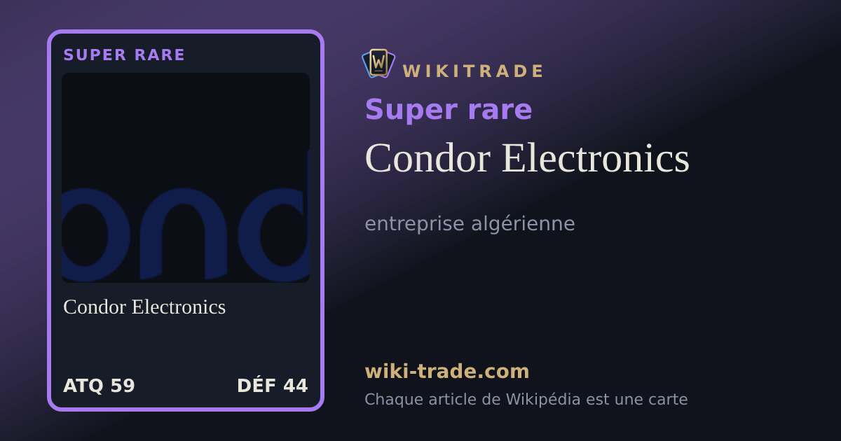 Condor Electronics — carte Super rare