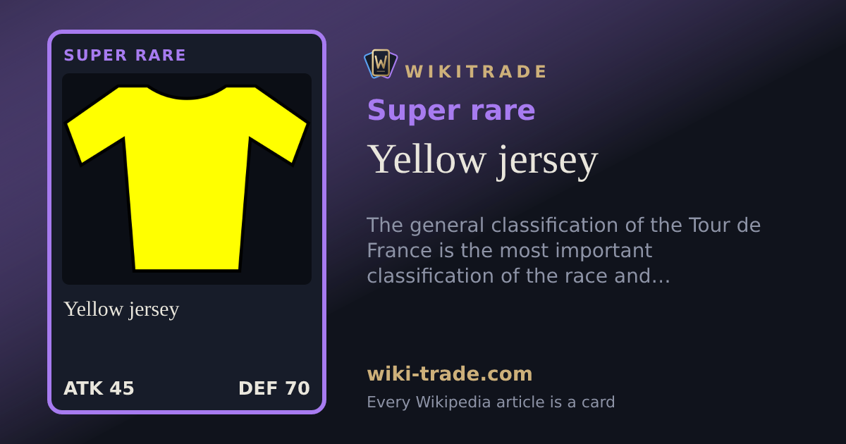 Yellow jersey — Super rare card