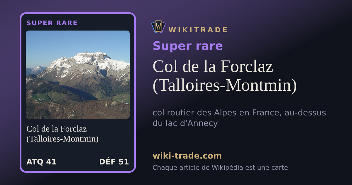 Col de la Forclaz (Talloires-Montmin) — carte Super rare