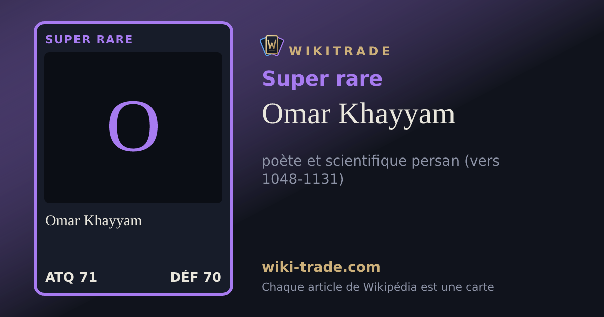 Omar Khayyam — carte Super rare