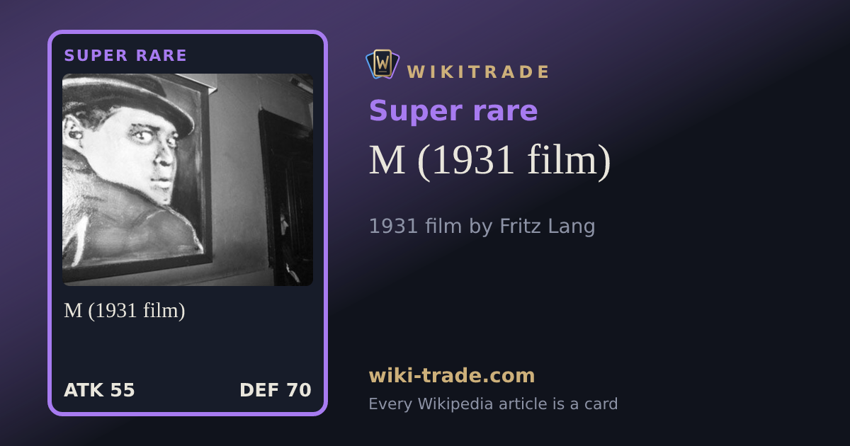 M (1931 film) — Super rare card