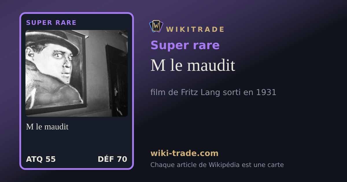 M le maudit — carte Super rare