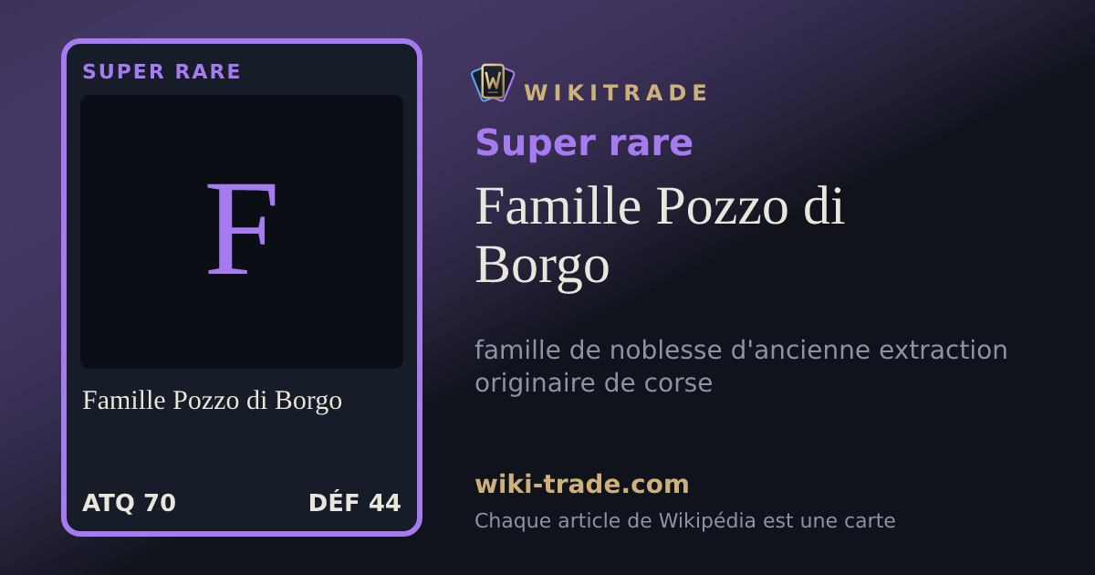 Famille Pozzo di Borgo — carte Super rare