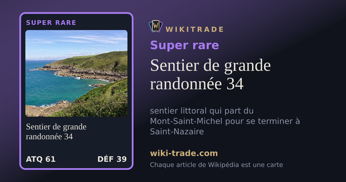 Sentier de grande randonnée 34 — carte Super rare
