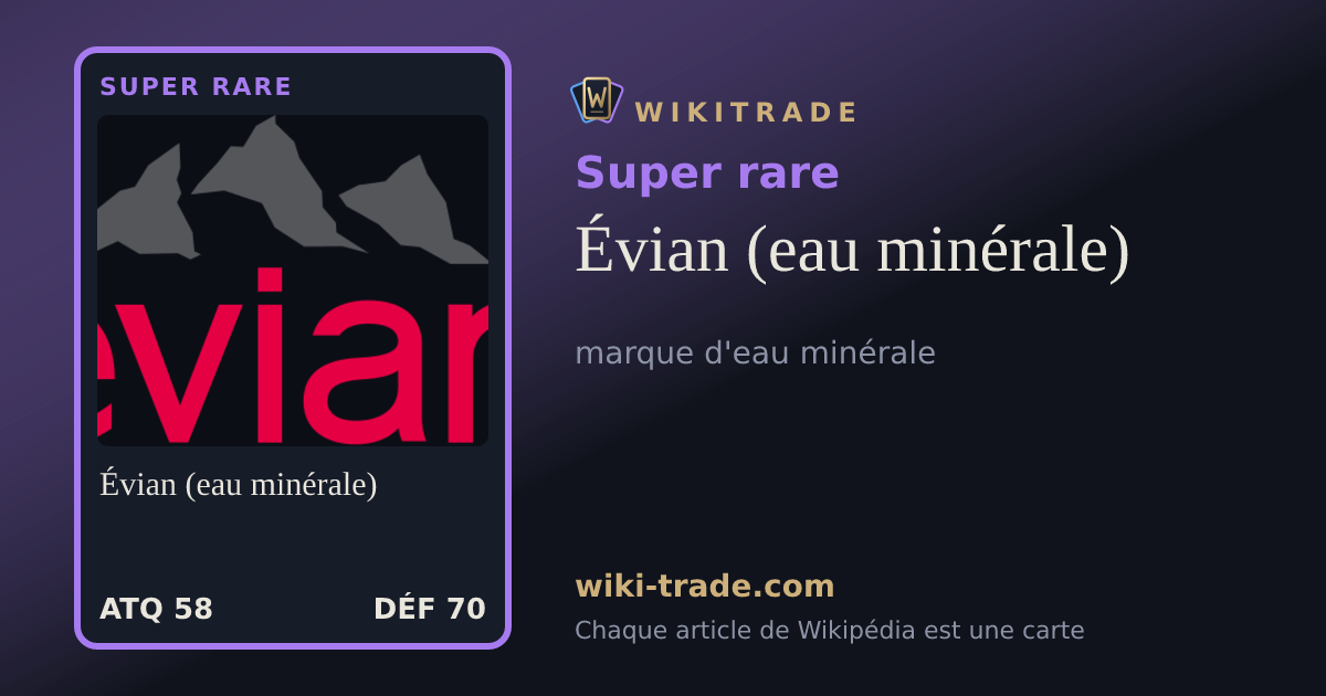 Évian (eau minérale) — carte Super rare