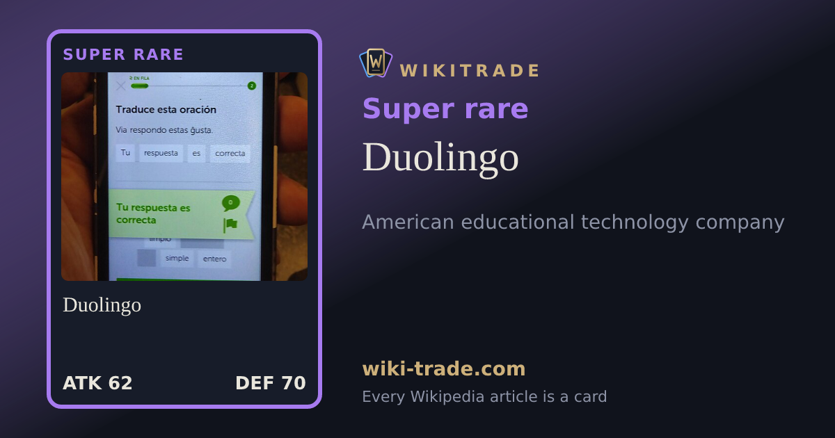Duolingo — Super rare card