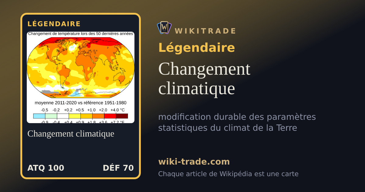 Changement climatique — carte Légendaire