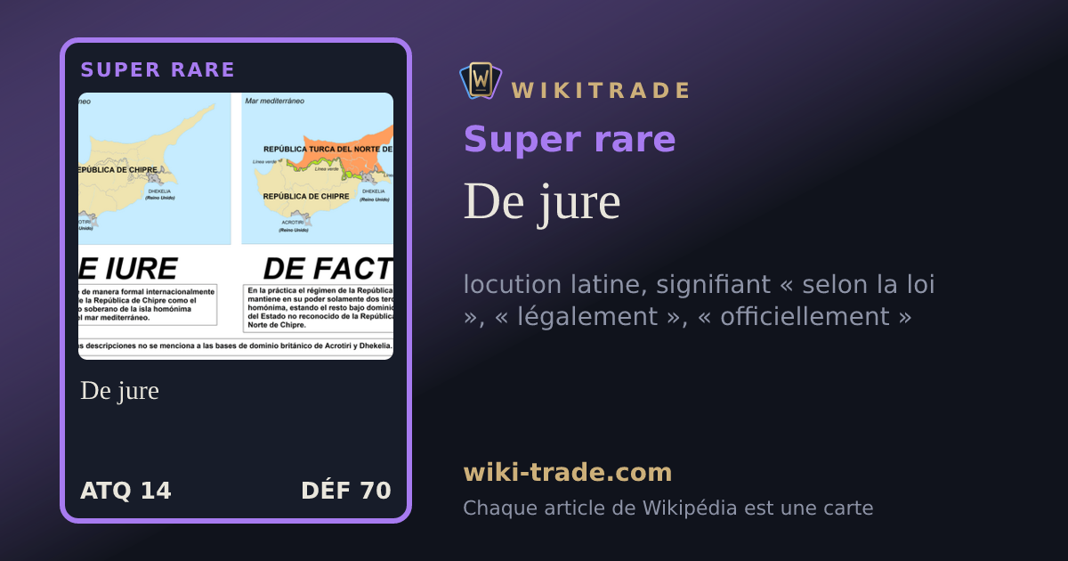 De jure — carte Super rare