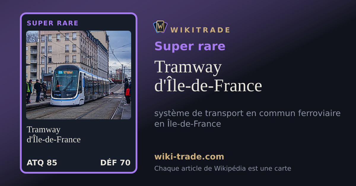 Tramway d'Île-de-France — carte Super rare