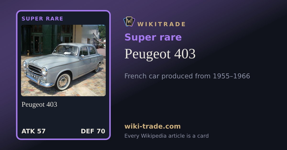 Peugeot 403 — Super rare card