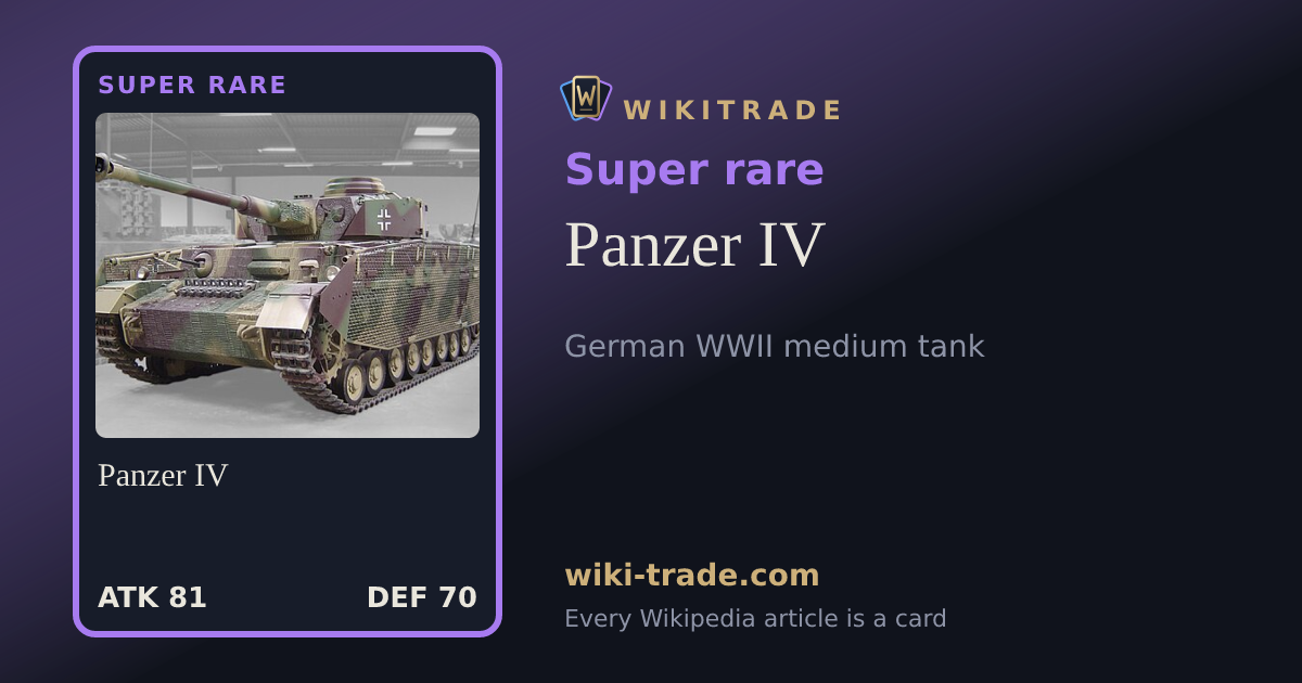 Panzer IV — Super rare card
