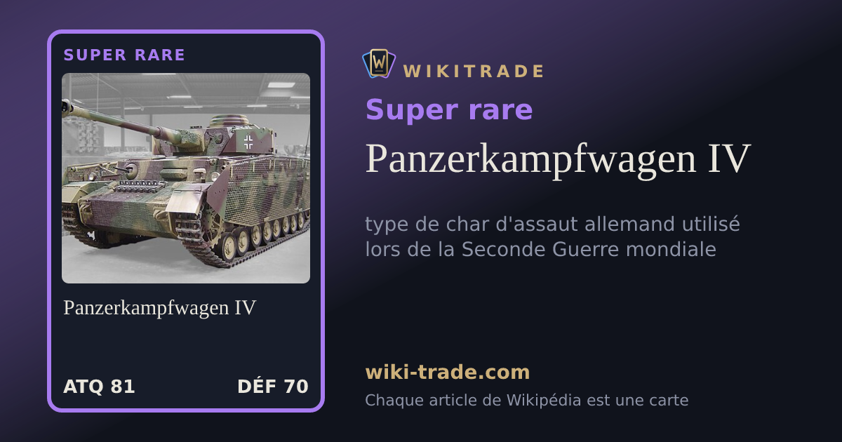 Panzerkampfwagen IV — carte Super rare