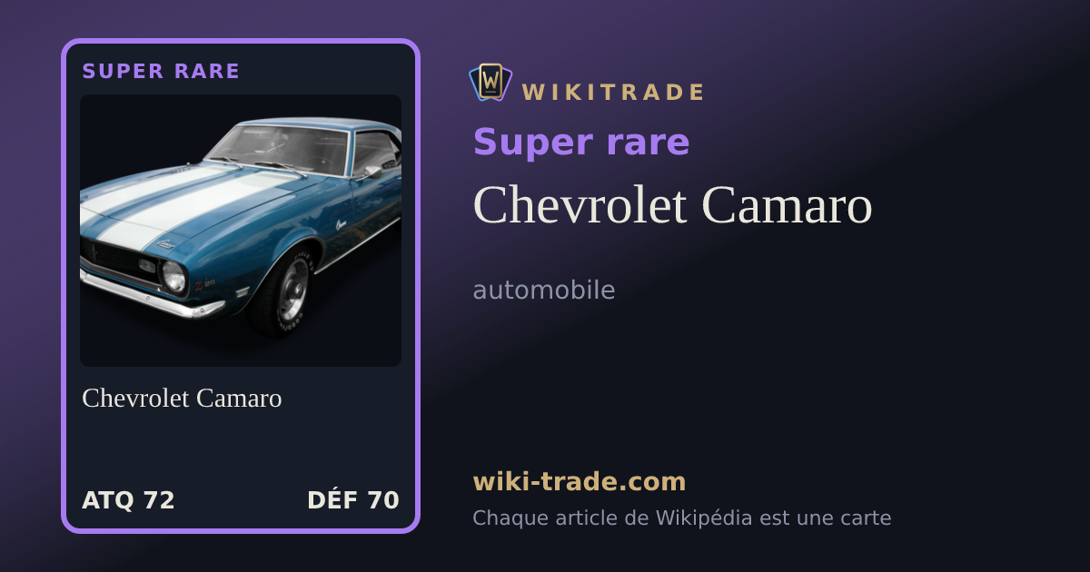 Chevrolet Camaro — carte Super rare