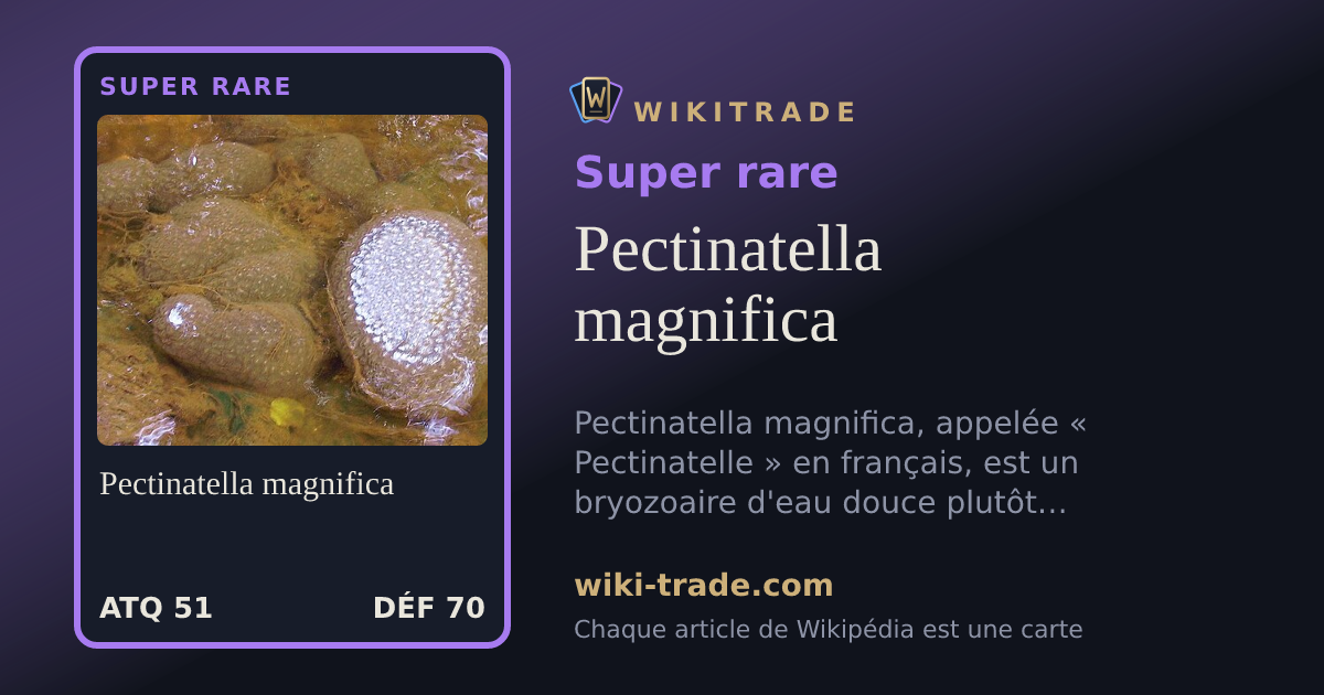 Pectinatella magnifica — carte Super rare