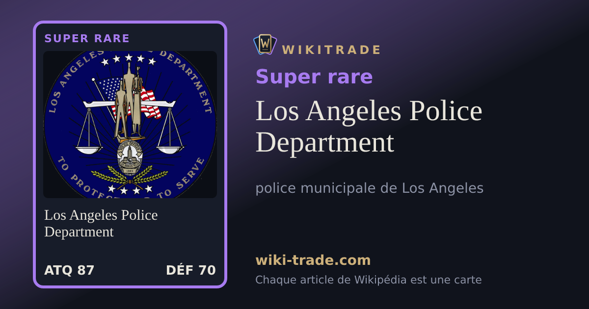 Los Angeles Police Department — carte Super rare