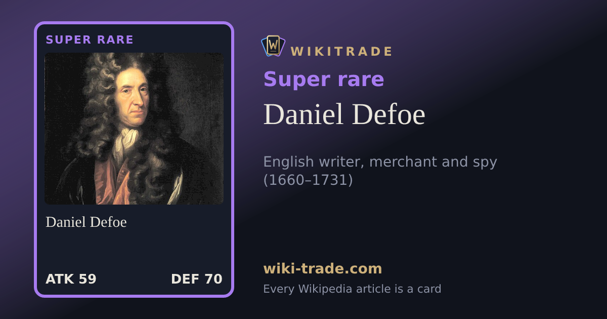 Daniel Defoe — Super rare card