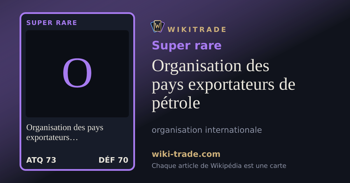 Organisation des pays exportateurs de pétrole — carte Super rare