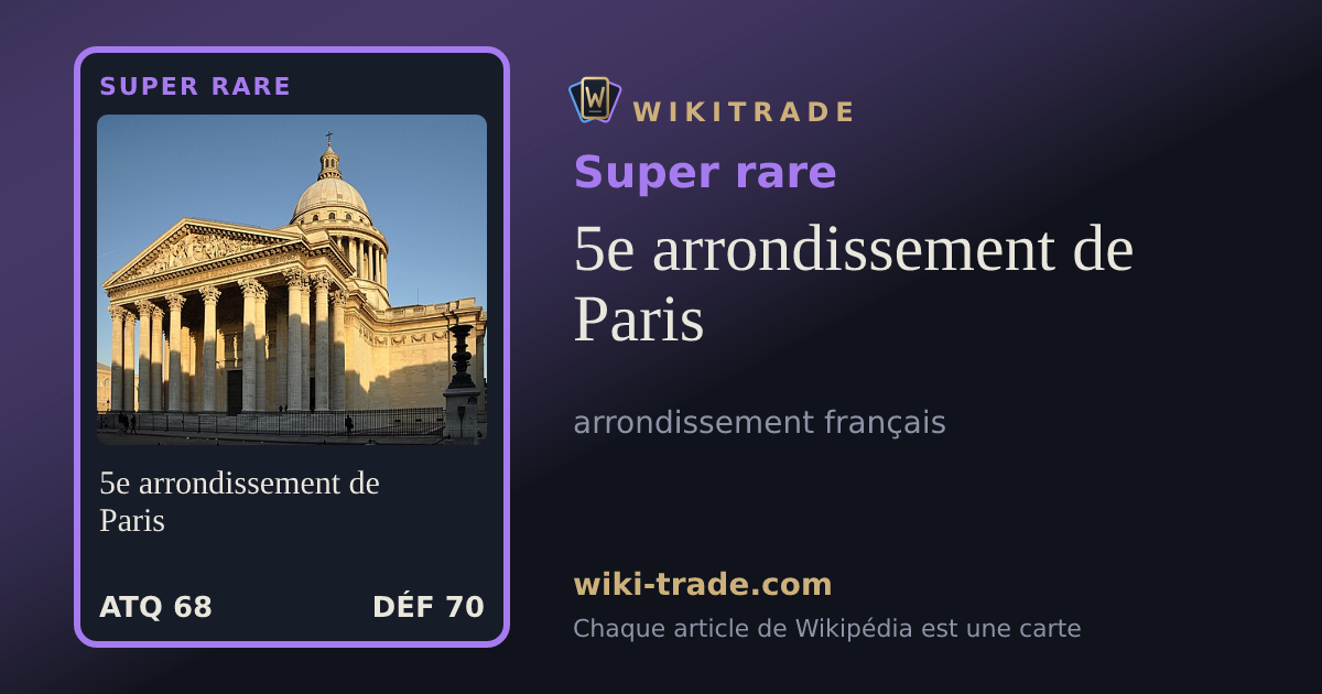 5e arrondissement de Paris — carte Super rare