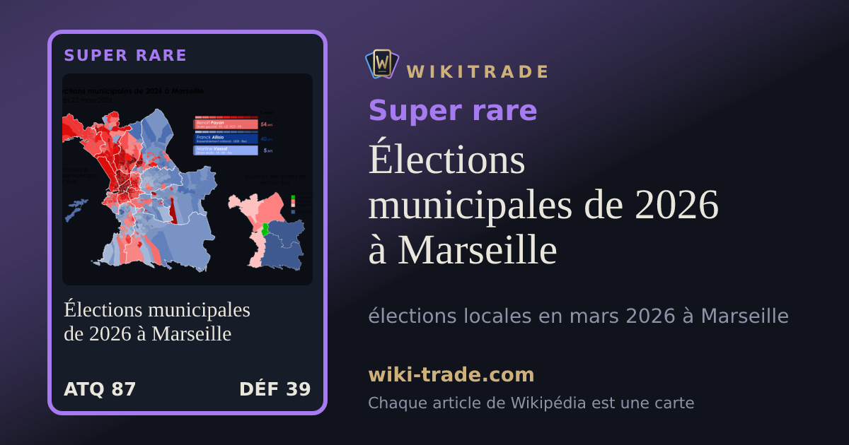 Élections municipales de 2026 à Marseille — carte Super rare