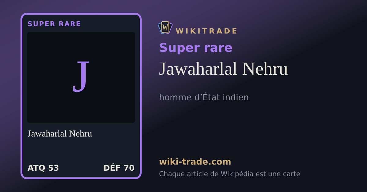 Jawaharlal Nehru — carte Super rare