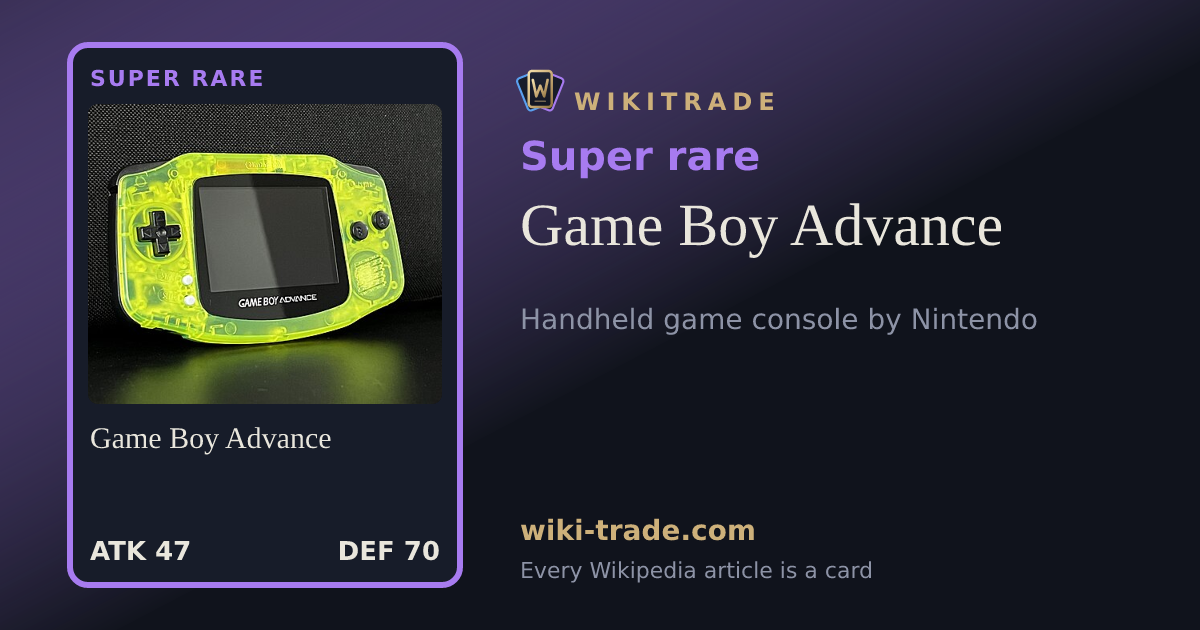 Game Boy Advance — Super rare card