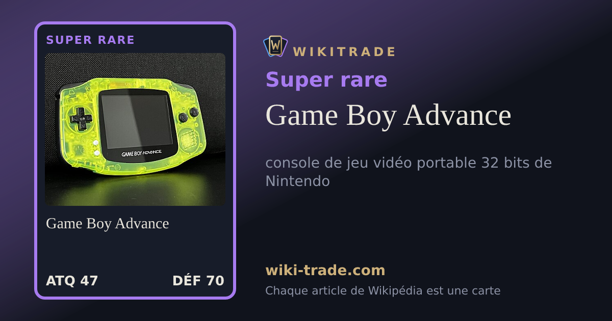 Game Boy Advance — carte Super rare
