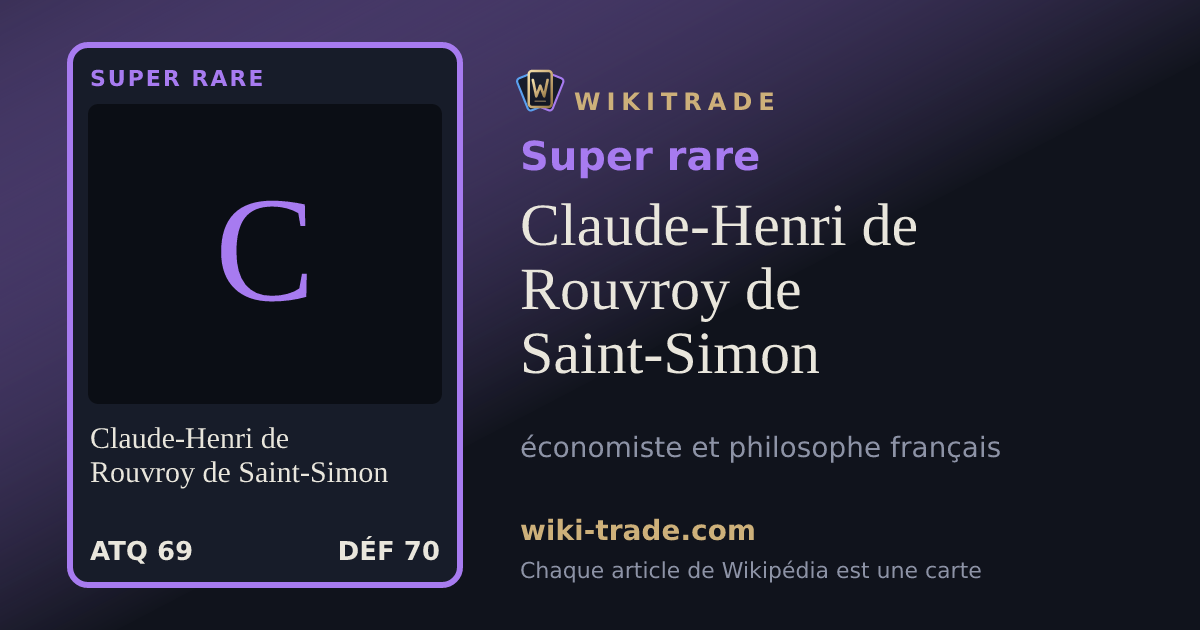 Claude-Henri de Rouvroy de Saint-Simon — carte Super rare