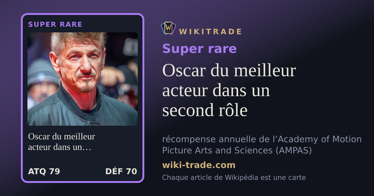 Oscar du meilleur acteur dans un second rôle — carte Super rare