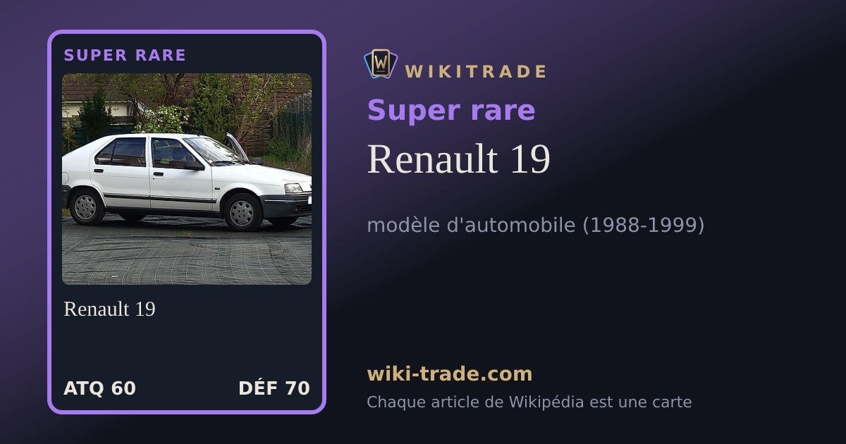 Renault 19 — carte Super rare