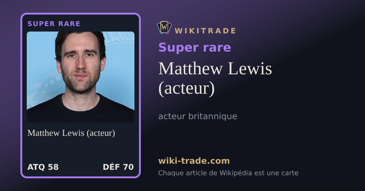 Matthew Lewis (acteur) — carte Super rare