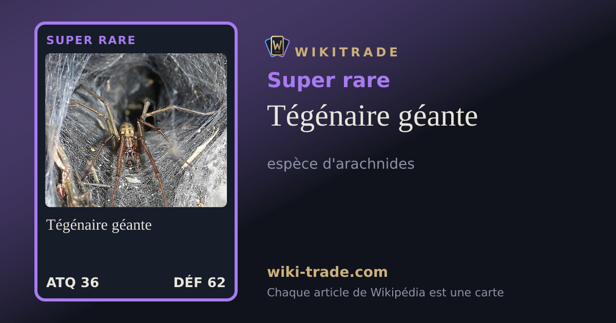Tégénaire géante — carte Super rare