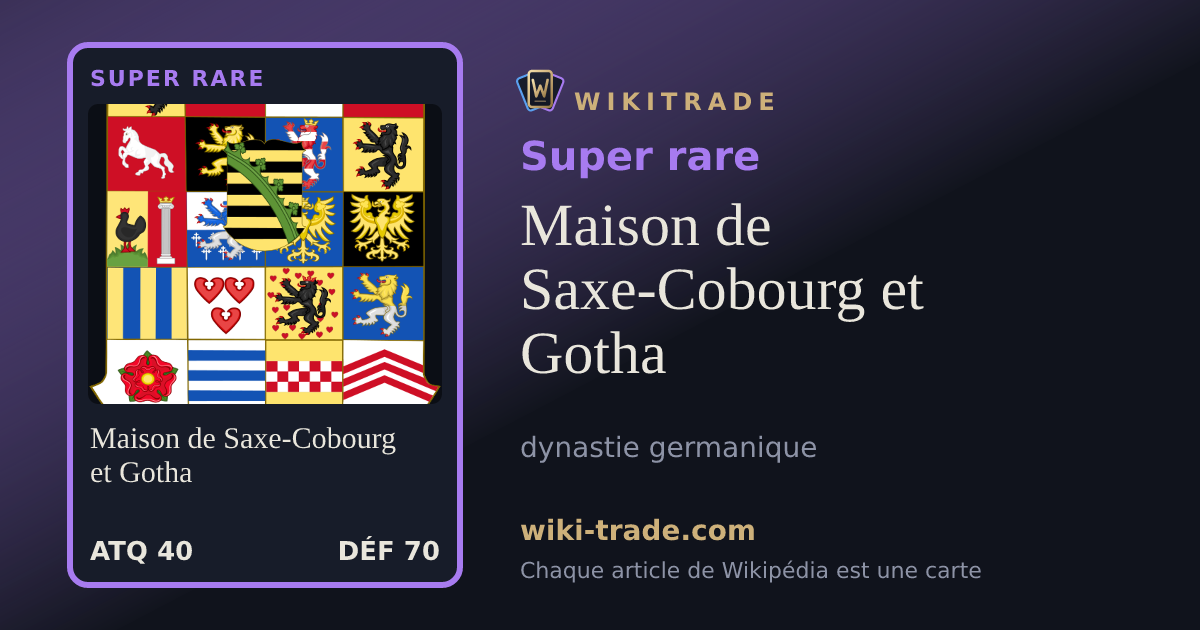 Maison de Saxe-Cobourg et Gotha — carte Super rare