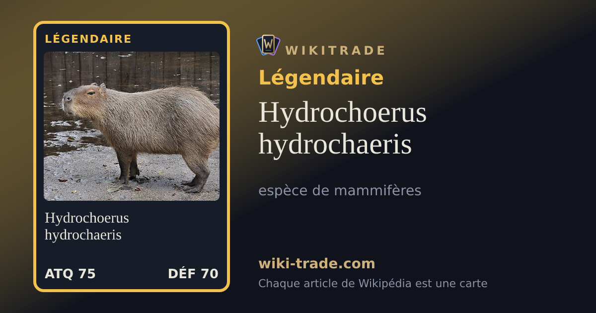 Hydrochoerus hydrochaeris — carte Légendaire