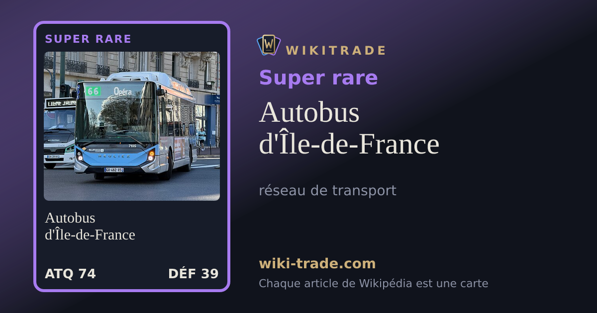 Autobus d'Île-de-France — carte Super rare