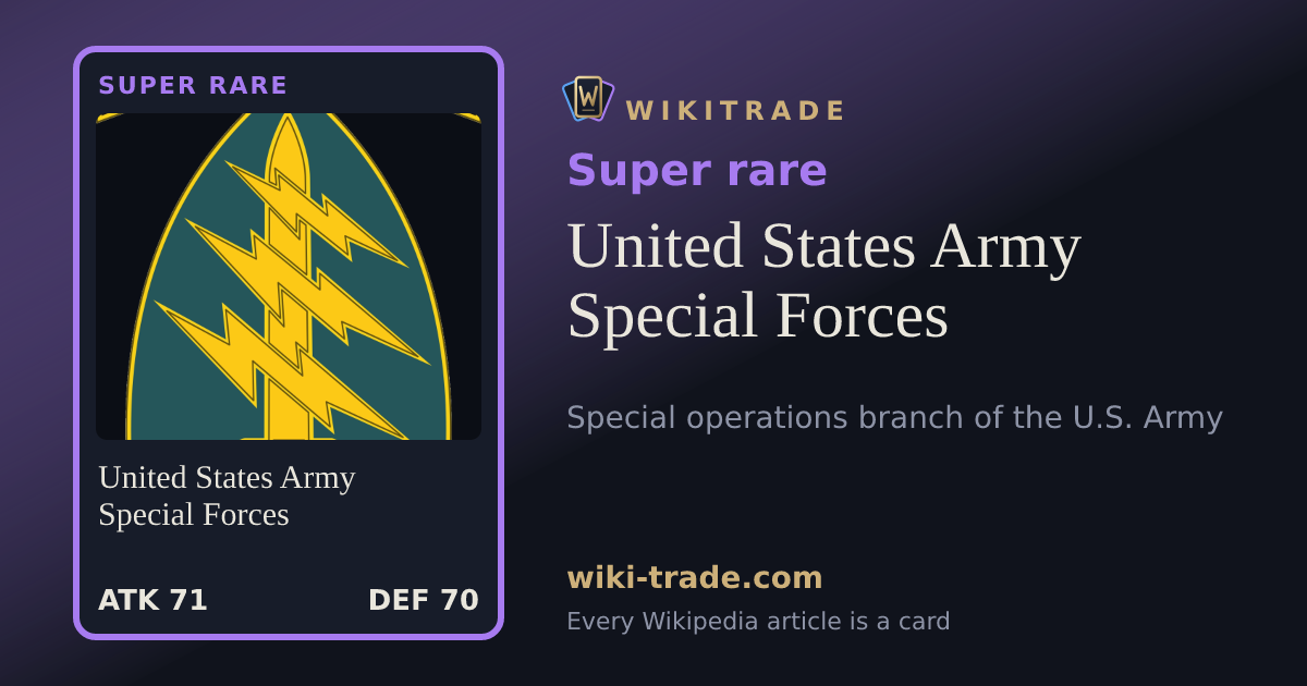 United States Army Special Forces — Super rare card
