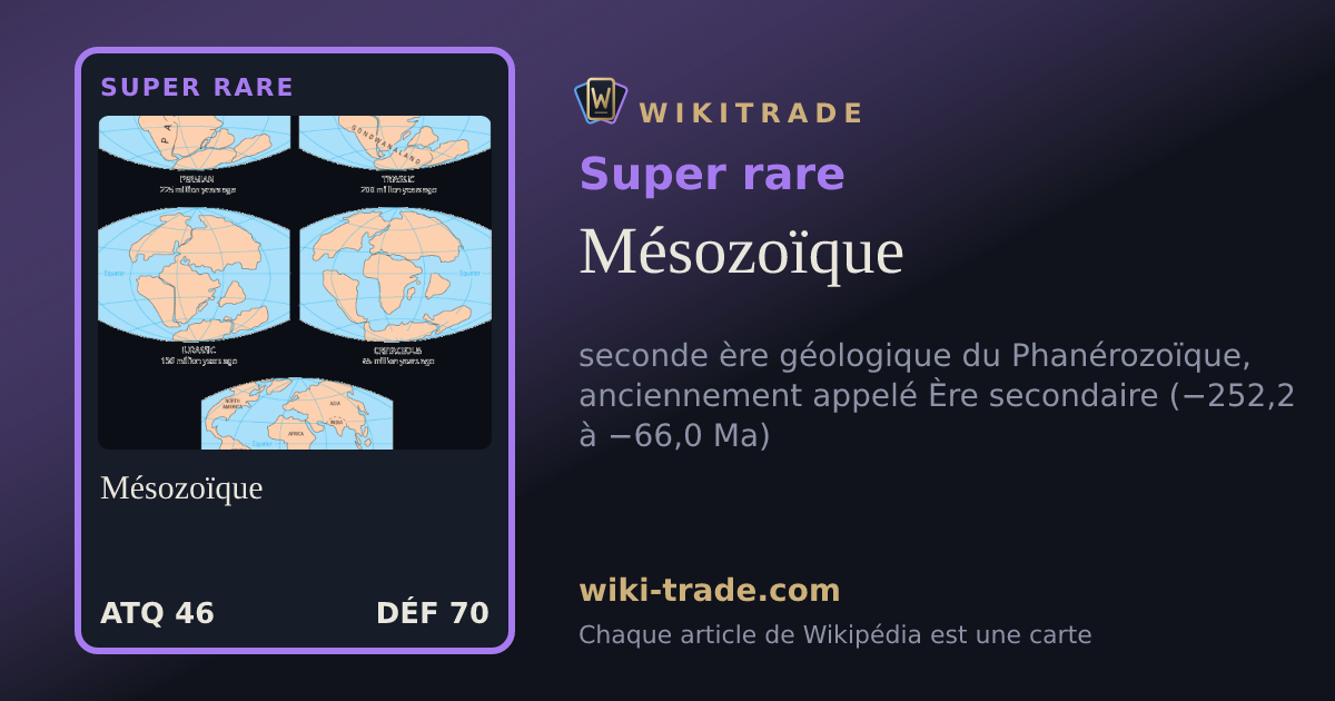 Mésozoïque — carte Super rare