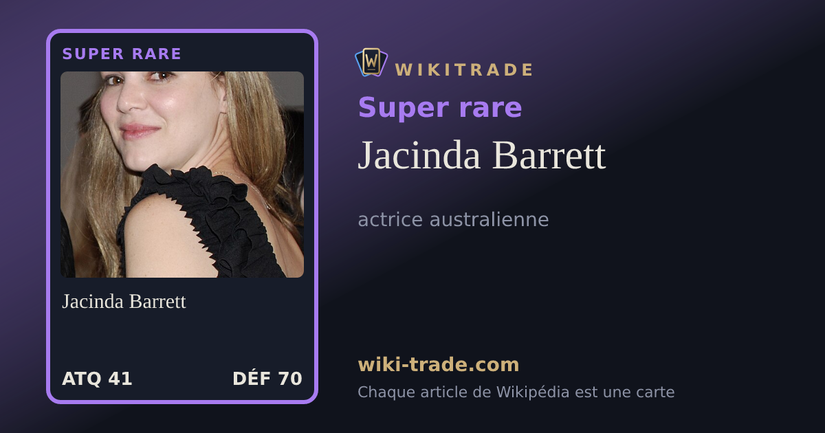 Jacinda Barrett — carte Super rare