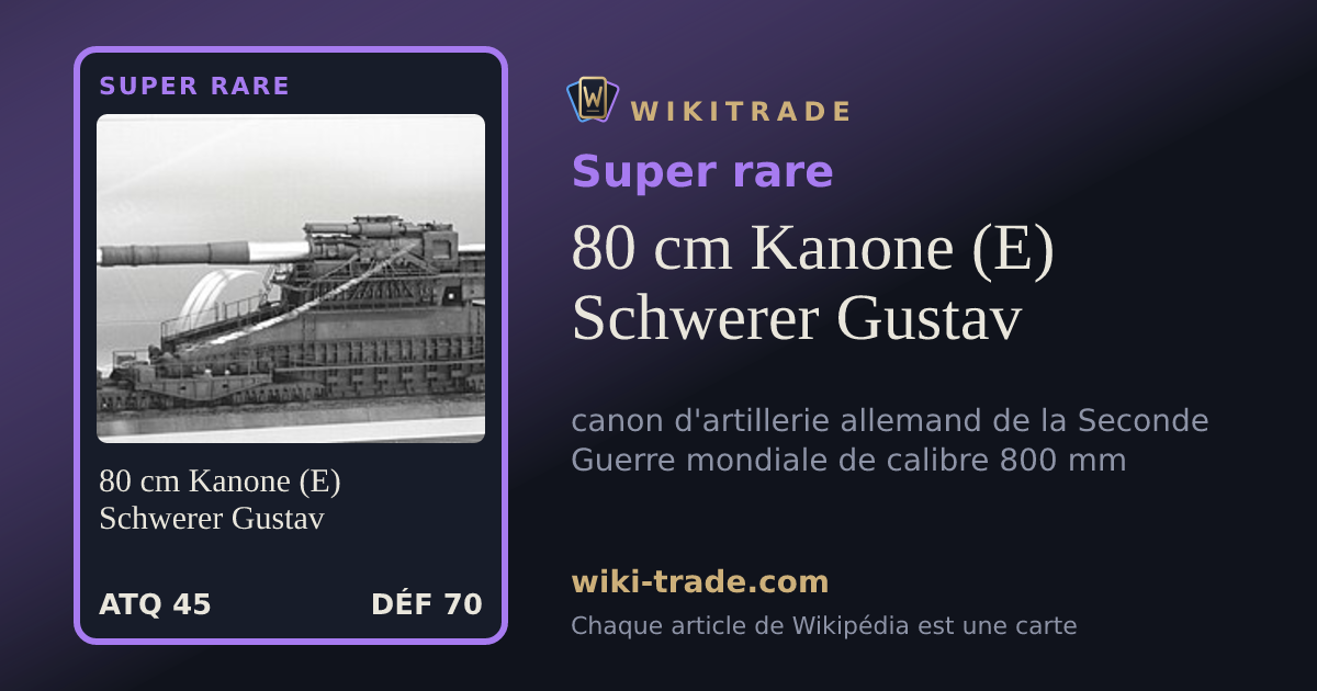 80 cm Kanone (E) Schwerer Gustav — carte Super rare