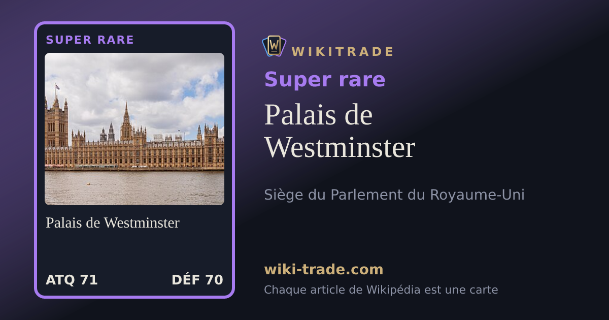 Palais de Westminster — carte Super rare