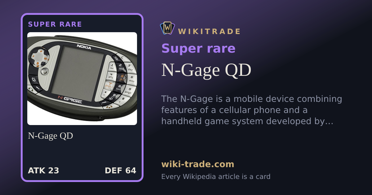 N-Gage QD — Super rare card